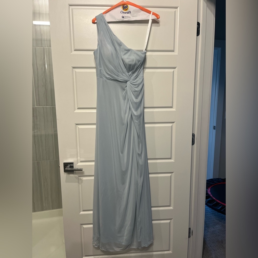 Azazie One-Shoulder Pale Blue Bridesmaid Dress